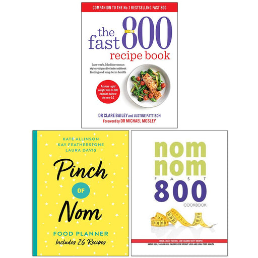 The Fast 800 Recipe Book, Pinch of Nom Food Planner, Nom Nom Fast 800 Cookbook 3 Books Collection Set - The Book Bundle