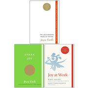 Set of three paperback books by Marie Kondo and Scott Sonenshein, featuring colorful covers on a Vermilion and Bluebird edition.