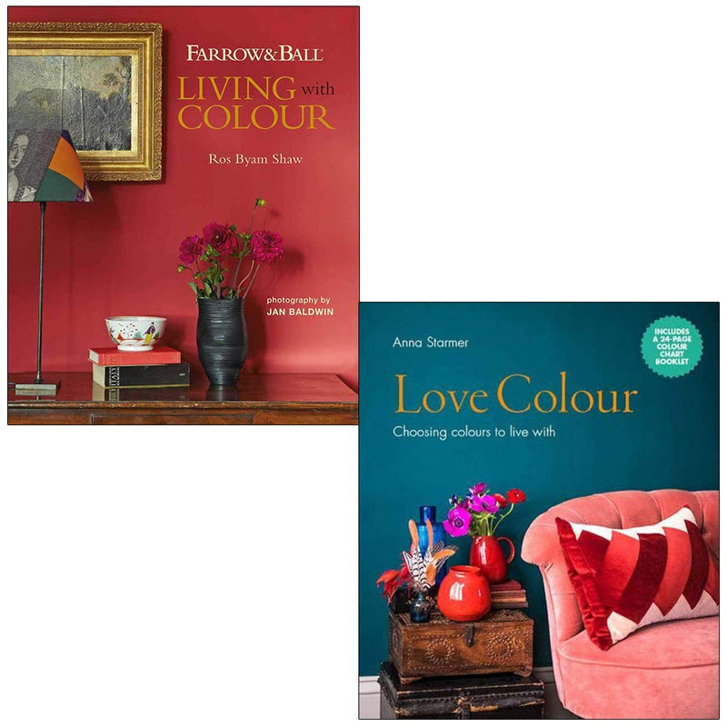 Hardcover book "Living With Colour & Love Colour" by Ros Byam Shaw & Anna Starmer, featuring color selection tips for home decor.