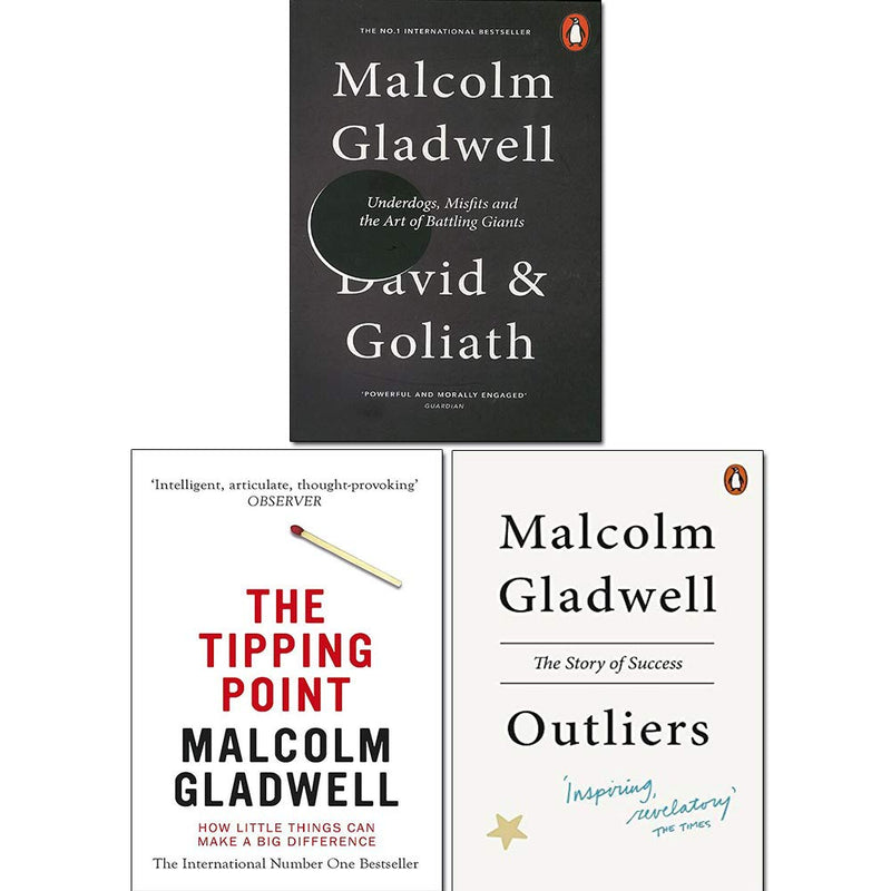 Malcolm Gladwell 3 Books Collection Set (Tipping Point, David and Goliath, Outliers) - The Book Bundle