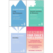 Robinson Overcoming Books Collection by Mark Freeston, four paperback non-fiction books on low self-esteem, anxiety, and social anxiety.