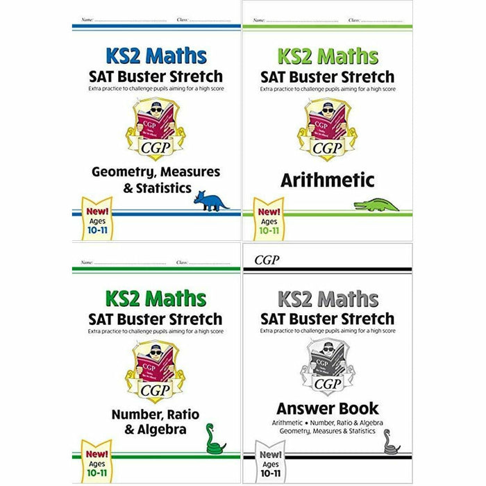 CGP New KS2 Maths SAT Buster Stretch 4 Books Collection Set Geometry, Measures & Statistics, Arithmetic, Number Ratio - The Book Bundle
