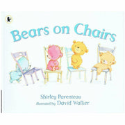 Set of Bears Series 5 books by Shirley Parenteau, including Beds, Band, Bath, Birthday, and Chairs, featuring colorful illustrated covers.