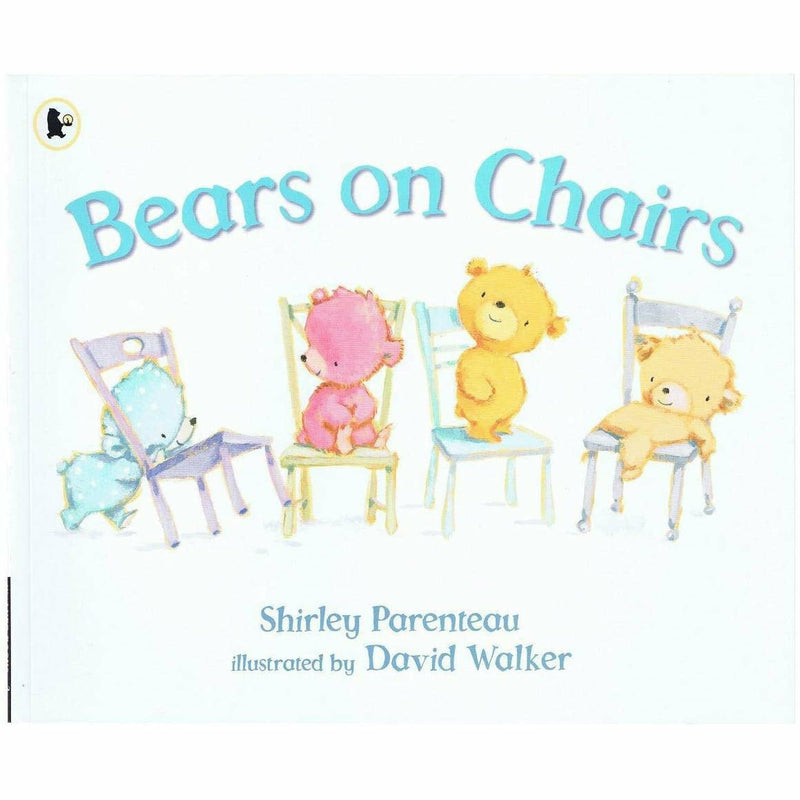 Set of Bears Series 5 books by Shirley Parenteau, including Beds, Band, Bath, Birthday, and Chairs, featuring colorful illustrated covers.