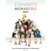 Three paperback books from the Edward's Menagerie collection by Kerry Lord, featuring animal crochet patterns, by Vanessa Mooncie.