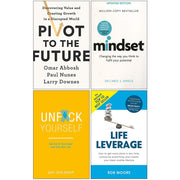 Collection of four non-fiction books including "Pivot To The Future" by Omar Abbosh, Paul Nunes, and Larry Downes, with colorful covers.