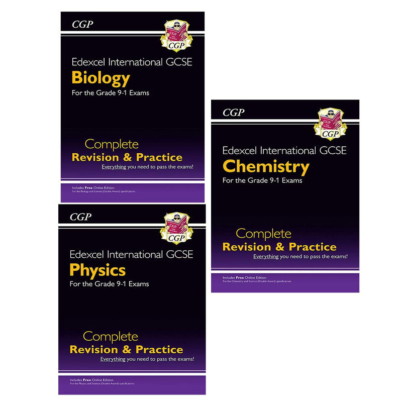 Cgp Edexcel International GCSE Biology, Physics, Chemistry 3-book collection set, paperback non-fiction educational books