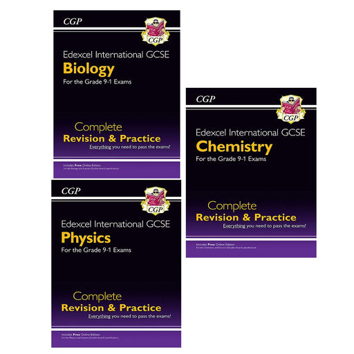 Cgp edexcel international gcse grade 9-1 biology, physics, chemistry 3 books collection set - 10-minute test - The Book Bundle
