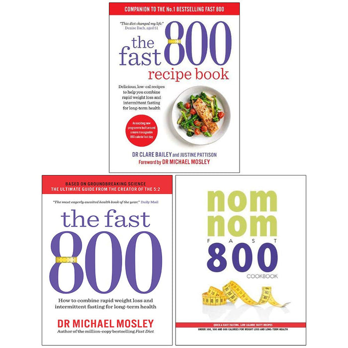Fast 800 Recipe Book, The Fast 800, Nom Nom Fast 800 Cookbook 3 Books Collection Set - The Book Bundle