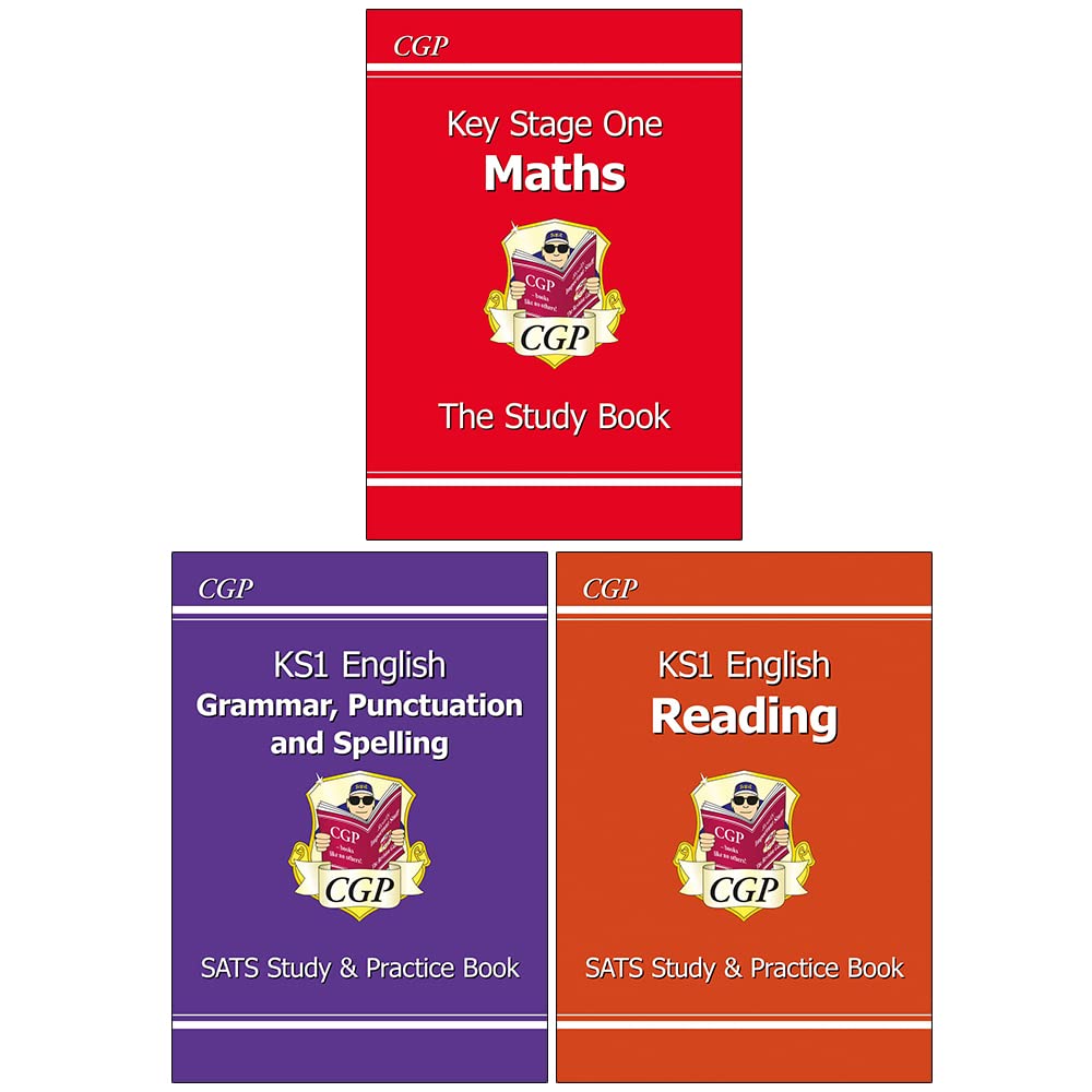 CGP KS1 Collection 3 Books Set Maths, English SATs Reading Study ...