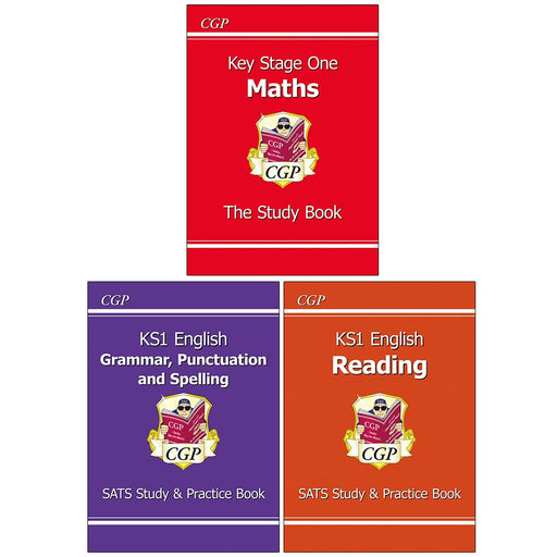 CGP KS1 Collection 3 Books Set Maths, English SATs Reading Study & Practice book - The Book Bundle