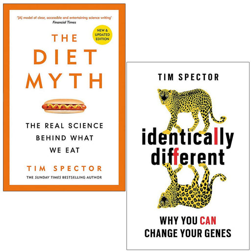 Professor Tim Spector 2 Books Collection Set (The Diet Myth & Identically Different) - The Book Bundle
