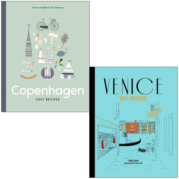 Copenhagen Cult Recipes By Christine Rudolph and Susie Theodorou & Venice Cult Recipes By Laura Zavan 2 Books Collection Set - The Book Bundle
