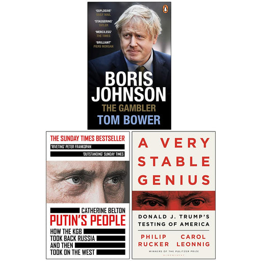 Boris Johnson The Gambler, Putin's People, A Very Stable Genius 3 Books Collection Set - The Book Bundle
