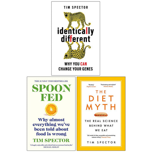Tim Spector Collection 3 Books Set (Identically Different, Spoon-Fed, The Diet Myth) - The Book Bundle