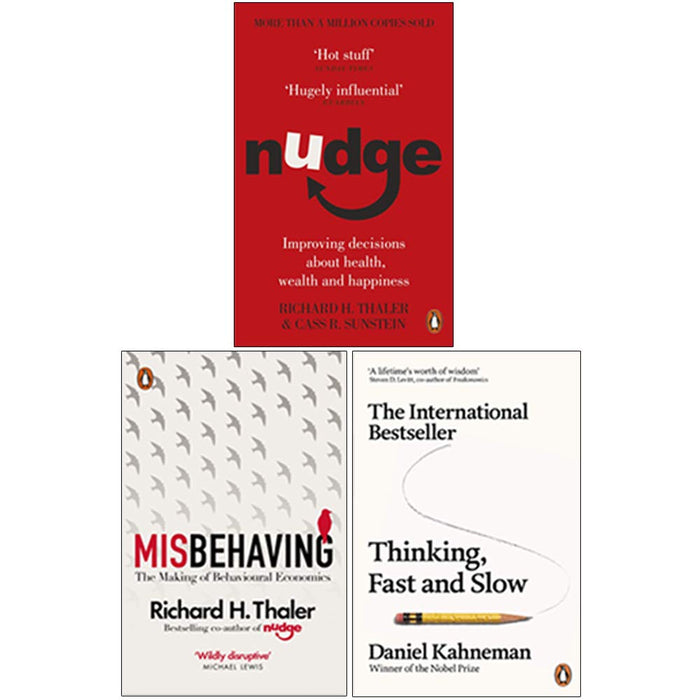 Nudge, Misbehaving, Thinking, Fast and Slow 3 Books Collection Set - The Book Bundle
