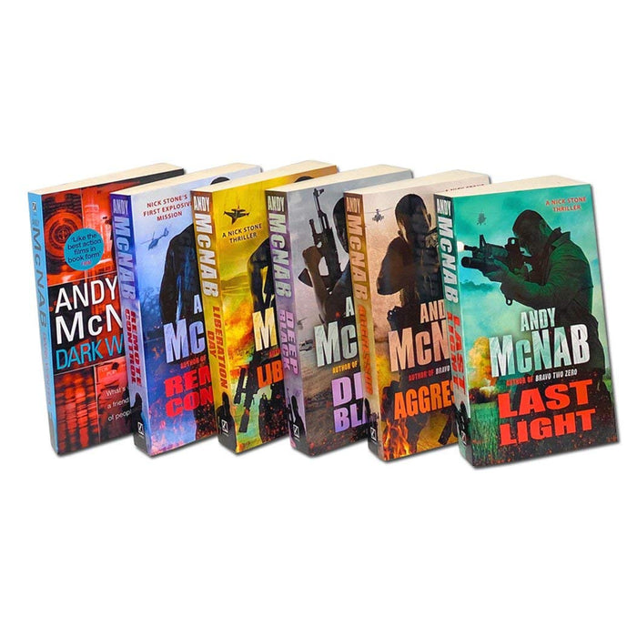 Andy McNab 6 Books Collection Set (Aggressor, Liberation Day, Deep Black, Last Light, Dark Winter, Remote Control) - The Book Bundle