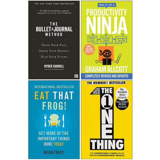The Bullet Journal Method, How to be a Productivity Ninja, Eat That Frog, The One Thing 4 Books Collection Set - The Book Bundle