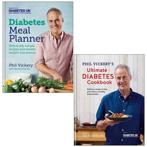 Diabetes Meal Planner and Phil Vickery's Ultimate Diabetes Cookbook By Phil Vickery 2 Books Collection Set - The Book Bundle