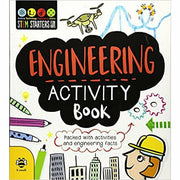 Collection of STEM Starters activity books for kids by Jenny Jacoby, featuring science, robotics, geology, and engineering topics.