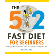 Paperback book cover for "The 5:2 Fast Diet for Beginners" by Rockridge Press, featuring the title and subtitle on the cover.