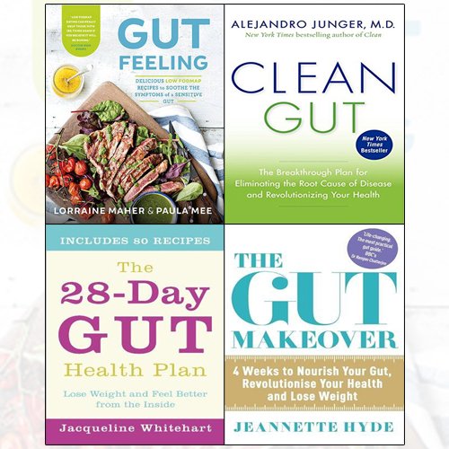 clean gut,the gut makeover,the 28-day gut health plan,gut feeling 4 books collection set - The Book Bundle