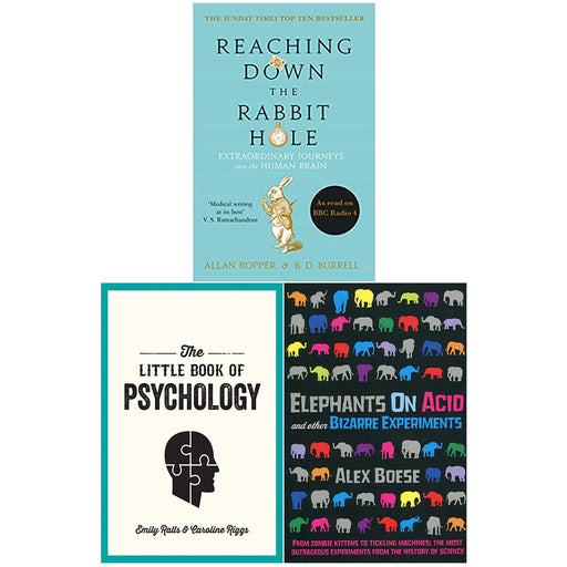 Reaching Down the Rabbit Hole, The Little Book of Psychology, Elephants on Acid 3 Books Collection Set - The Book Bundle