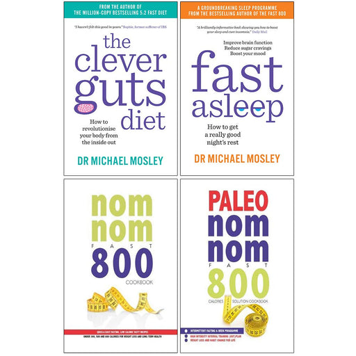 The Clever Guts Diet, Fast Asleep, Quick & Easy Fasting Nom Nom Fast 800 Cookbook, Paleo Nom Nom Fast 800 Cookbook 4 Books Collection Set - The Book Bundle