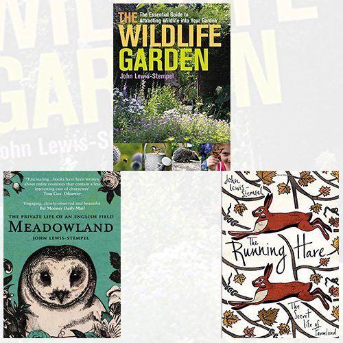 Black Swan book set by John Lewis-Stempel featuring The Wildlife Garden, Meadowland, and The Running Hare, non-fiction collection.