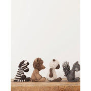Close-up of colorful crochet animal toys from Edward's Menagerie book by Kerry Lord, showcasing soft, snuggly plush creatures.