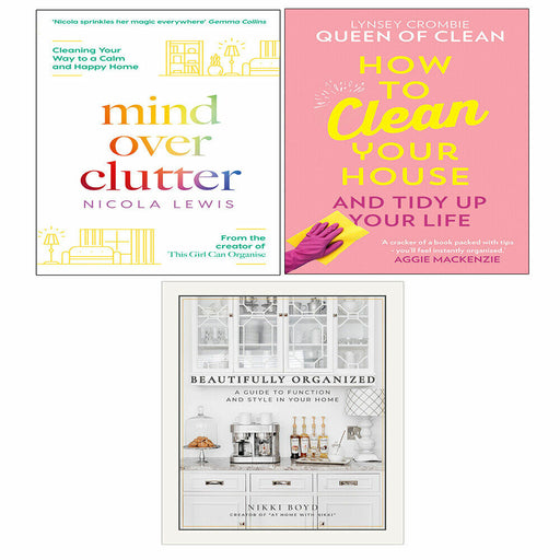 How To Clean Your House,Mind Over Clutter,Beautifully Organized 3 Books Set - The Book Bundle