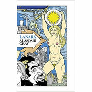 Three hardcover books from the Alasdair Gray Collection including Paradise, Lanark, and Hell, published by Canongate Books.