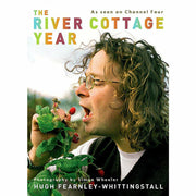 Hardback copy of The River Cottage Year by Hugh Fearnley-Whittingstall, non-fiction book with a scenic cover image.