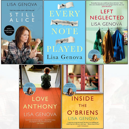 Lisa genova left neglected,love anthony,inside the o'briens,still alice,every note played 5 books collection set - The Book Bundle