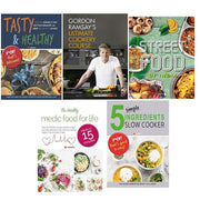 Set of five Gordon Ramsay cookery books from the Ultimate Cookery Course collection, featuring diverse culinary techniques.