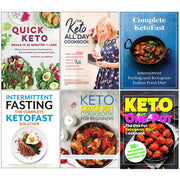 Set of six keto diet books by The Book Bundle, featuring low-carb living and healthy eating tips in paperback format.