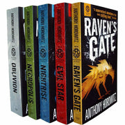 Image of the Power of Five 5 Books Collection Box Set by Anthony Horowitz, featuring five paperback novels in a display box.