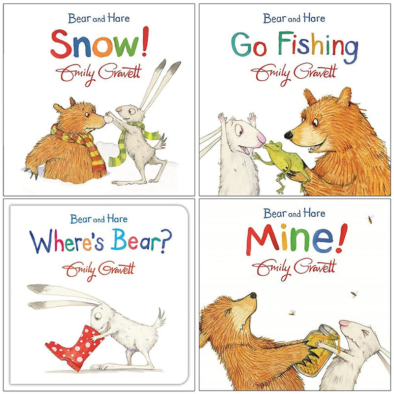 Bear and Hare Series 4 Books Collection Set By Emily Gravett (Bear and Hare : Mine!, Bear and Hare : Where's Bear?) - The Book Bundle