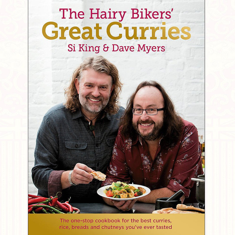Set of three Hairy Bikers' Great Curries and weight loss books by Iota Publishing, featuring colorful covers and cooking tips.