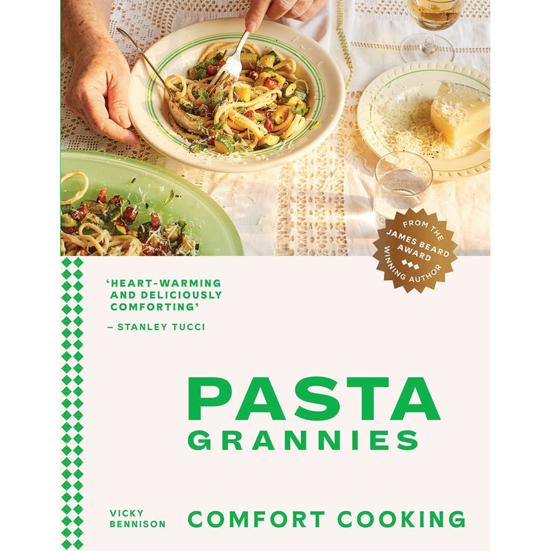 Vicky Bennison Pasta Grannies Collection 2 hardcover cookbooks with pasta recipes and comfort cooking tips in colorful covers.