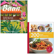 Set of two cookbooks by Kay Plunkett-Hogge and Oi Cheepchaiissara featuring Thai recipes and stories, with colorful cover images.