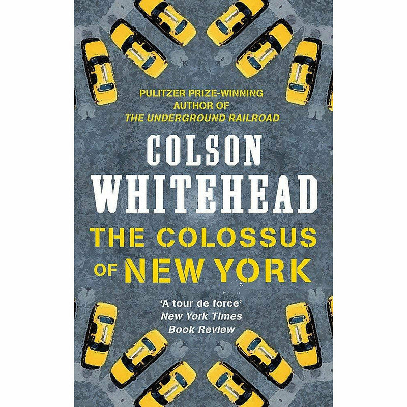 Three paperback books from Colson Whitehead's collection, including The Nickel Boys, The Underground Railroad, and The Colossus of New York.