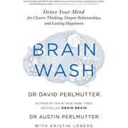 Set of three paperback books by David Perlmutter including Brain Wash, The XX Brain, and The Story of You, nonfiction collection in yellow covers.