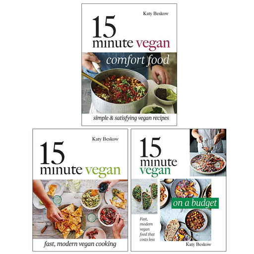 Katy Beskow Collection 3 Books Set (15 Minute Vegan Comfort Food, Fast modern vegan cooking, On a Budget) - The Book Bundle