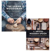 Two hardcover books from the Max Bainbridge The Urban Woodsman & The Artful Wooden Spoon collection, featuring woodcraft and culinary art.