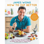 Set of five hardcover books on healthy eating for lifelong wellness by James Wong and Iota, featuring colorful food illustrations.