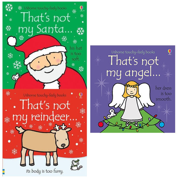 Thats not my touchy feely series 13 :3 books collection set (santa, reindeer, angel) - The Book Bundle