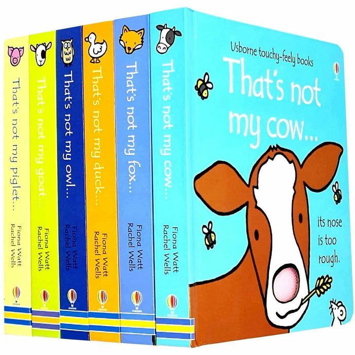 Usborne Touchy-feely Series 4 Collection 6 Books Set (Cow, Fox, Duck, Owl, Goat, Piglet) - The Book Bundle