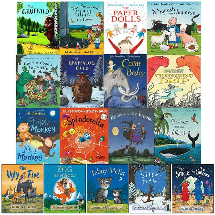 Julia Donaldson 17 Books Children's Collection Set Gruffalos Child, Zog, Spinderella - The Book Bundle