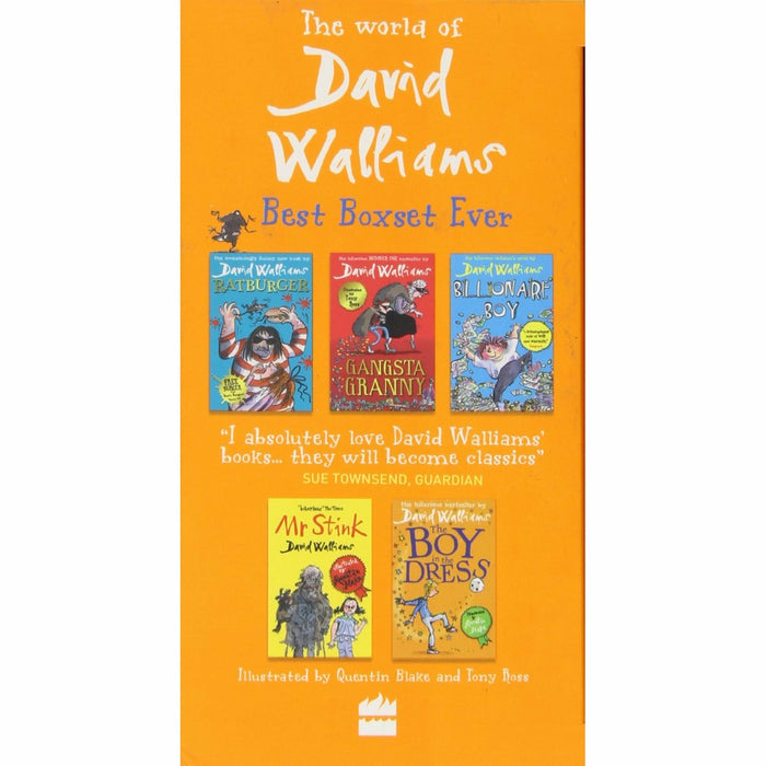 The World of David Walliams Best Boxset Ever 5 Books Collection Set (Ratburger, Gangsta Granny, Billionaire Boy, Mr Stink & Boy in the Dress) - The Book Bundle